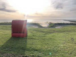 Strandkorb am Deich in Friedrichskoog-Spitze